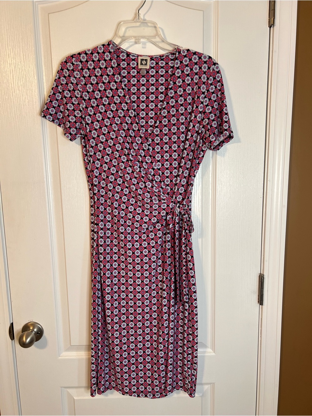 Anne Klein Pink Floral-Print Wrap Dress